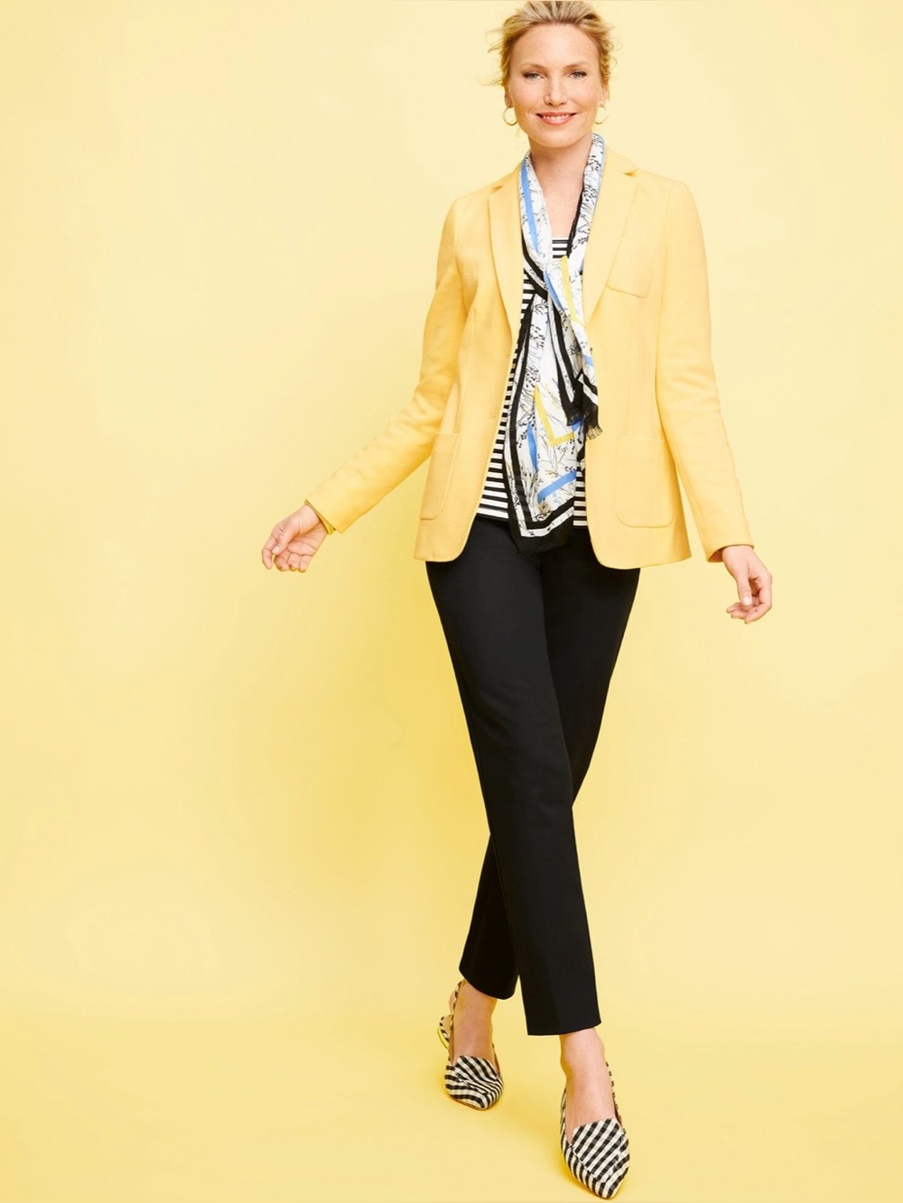 TALBOTS Aberdeen Preppy Knit Yellow
Blazer Jacket Size 8
